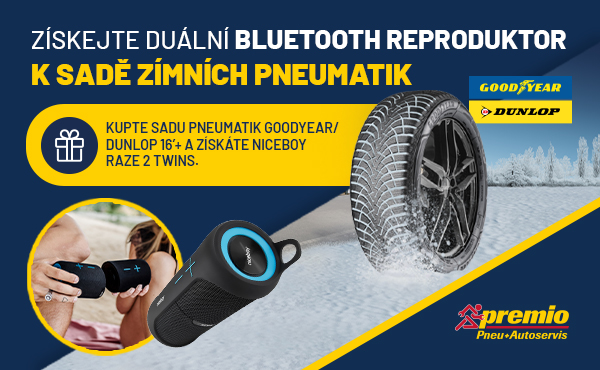 Duální bluetooth reproduktor k sadě pneu zdarma