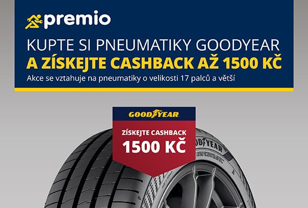 Kupte si kvalitní pneumatiky Goodyear a získejte část peněz zpět